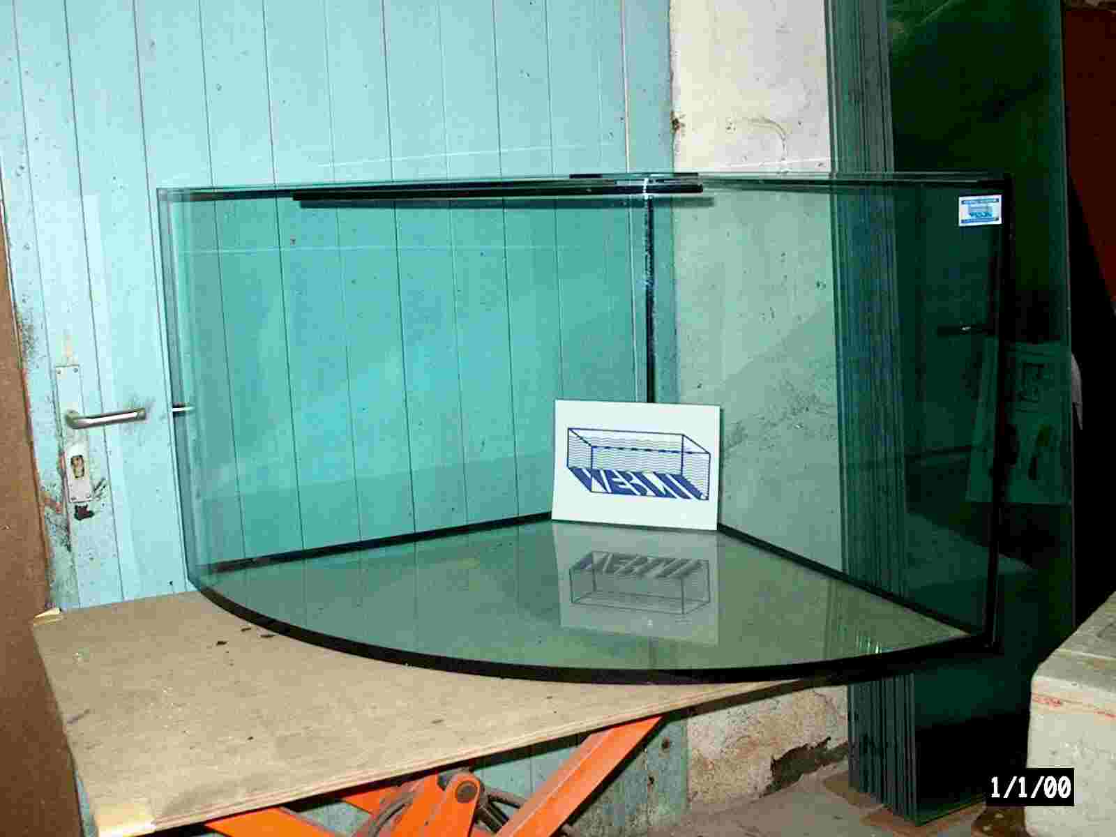 Eine Rundscheibenaquarium